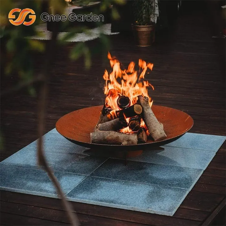Corten Outdoor Fire Bowl Family Friendly