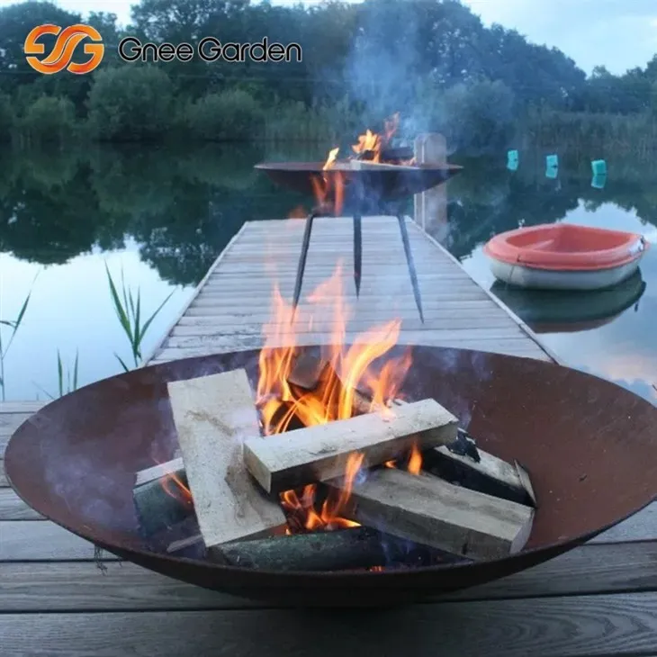 Corten Steel Portable Fire Pit Outdoor Design