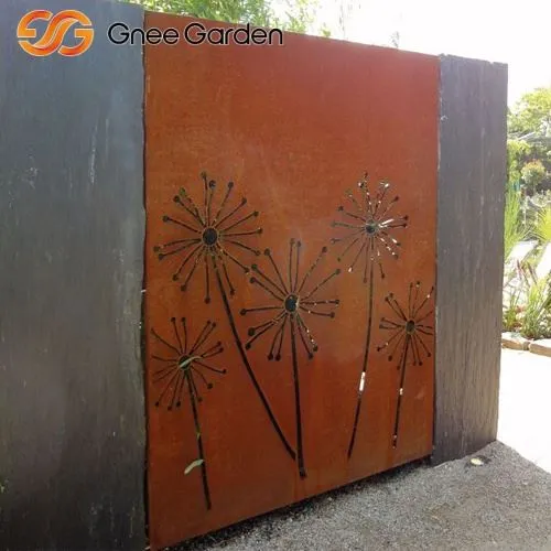 Corten Steel Rusty Metal Screen Dandelion Ornament Board