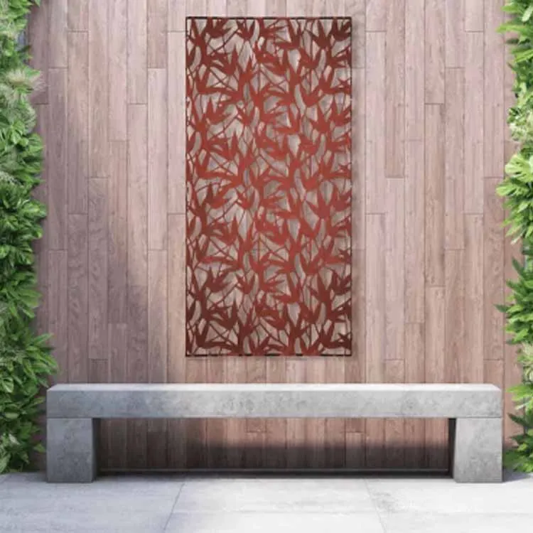 Laser Cut Drift Design Corten Steel Privacy Screens Fence Panels For Garden