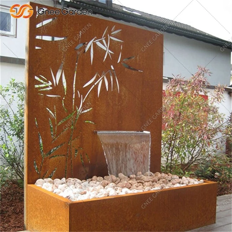 corten steel outdoor fountains