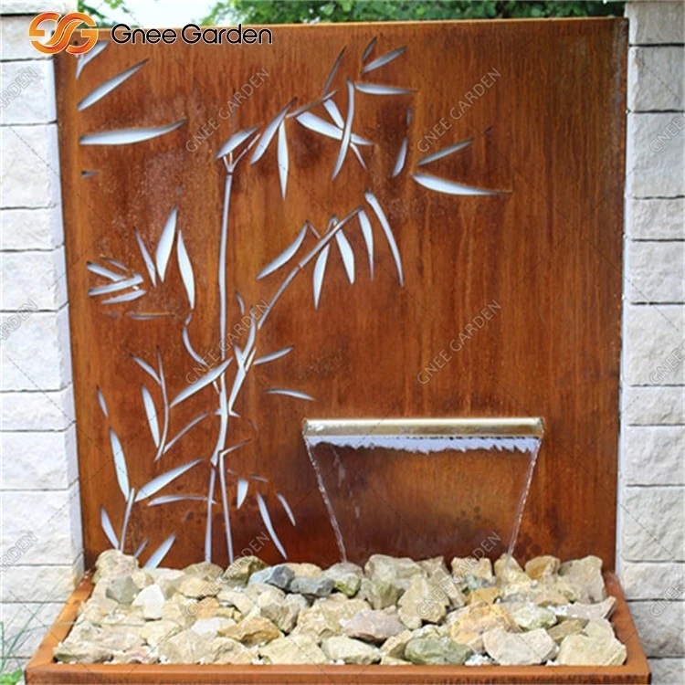 Decoration Corten Steel Pool Fountain  Bamboo Pattern Metal Panel