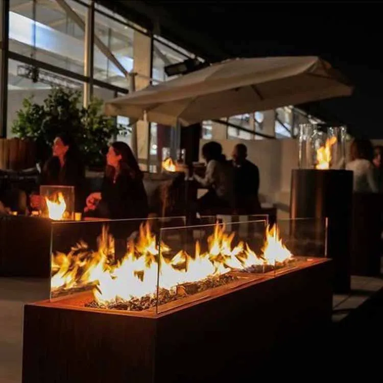 Outdoor Smokeless Corten Steel Gas Fire Pit Table