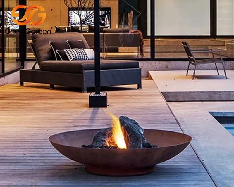Large Cast Iron Corten Steel Fire Pit Large Cast Iron Corten Steel Fire Pit