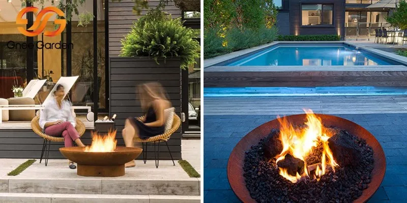 home garden backyard wood burning firepit home garden backyard wood burning firepit