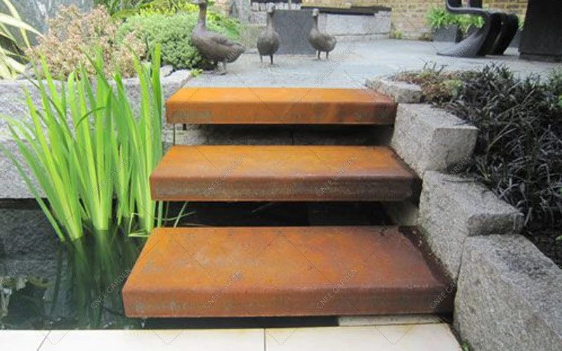 Modern Rustic CortenSteel Garden Steps Modern Rustic CortenSteel Garden Steps