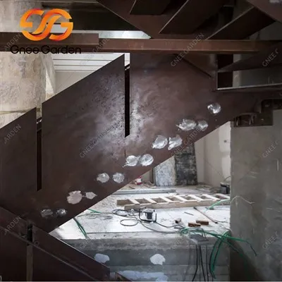 Corten Steel Staircase And Wall Cladding