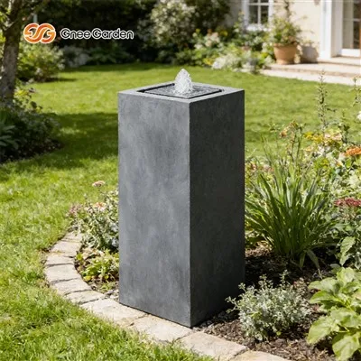 Tall Metal Steel Fountain Outdoor Water Features