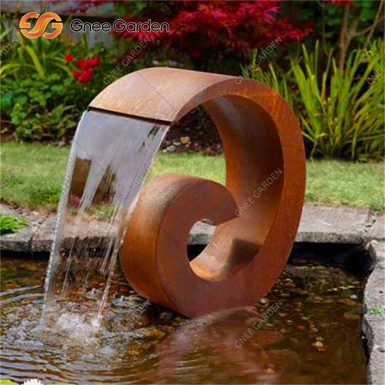 Unique Design Outdoor Corten Fountain For Garden Landscape