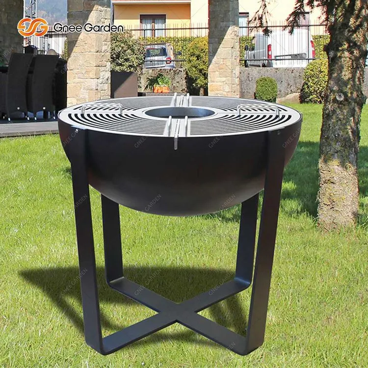 Weathering Steel Hemisphere Grill Barbecue